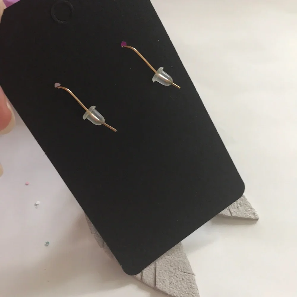 Gold Fringed Faux Leather Dangle Earrings - Picture 4 of 5